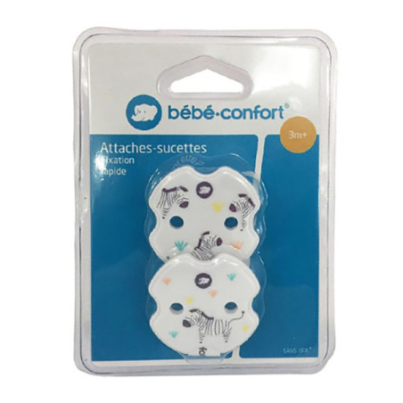Attache-sucette Clip fixation rapide Plastique Blanc - BEBE CONFORT - DOR-3104201480