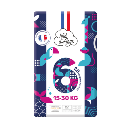 Couche bébé Taille 6 15-30kg 20 pièces – NID D’ANGE - CEL-HNACS71-01