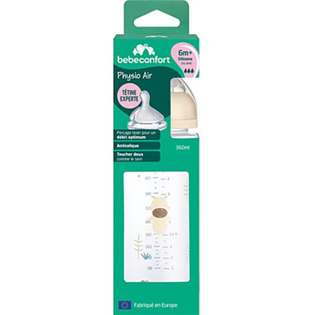 Biberon Physio Air Tétine Débit 3.0 360mL Sand - BEBE CONFORT - DOR-3102202340