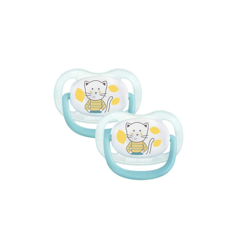 Lot de 2 sucettes Silicone Physio Air Confort 0-6 Mois Bleu/Jaune - BEBE CONFORT - DOR-3104201870