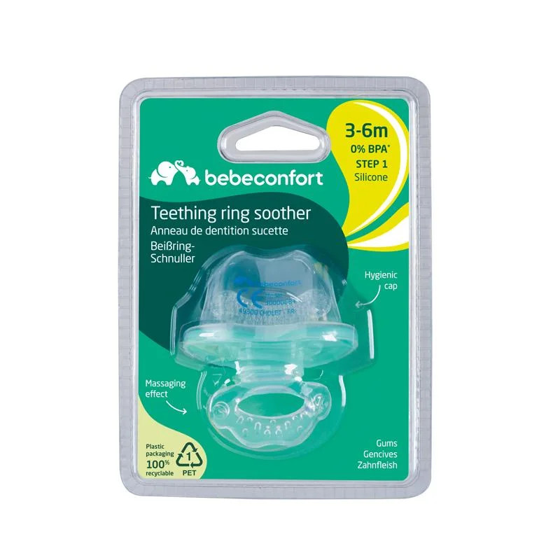 Sucette Anneau de Dentition Silicone/Polypropylène Étape 1 Transparent - BEBE CONFORT - DOR-3104205200