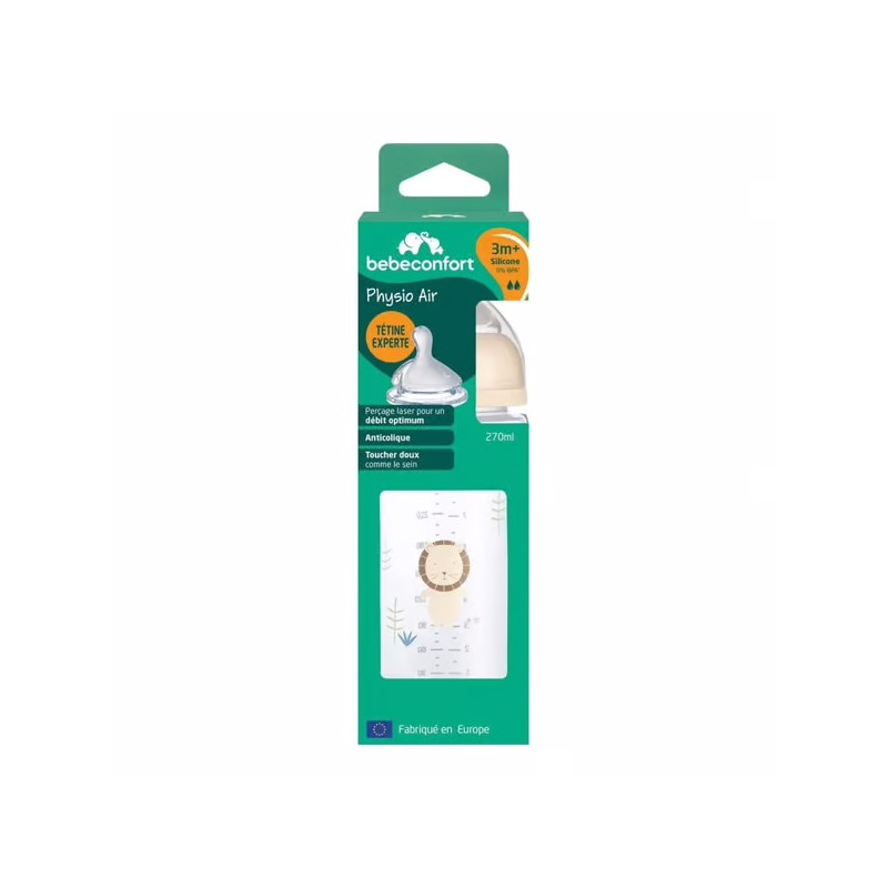 Biberon Physio Air Tétine Débit 3.0 270mL Sand - BEBE CONFORT - DOR-3102202280