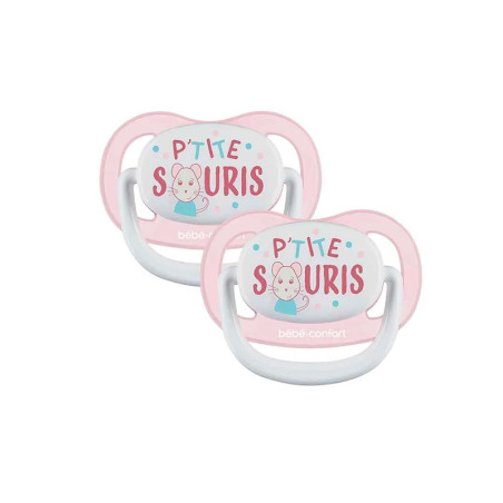 Lot de 2 Sucettes Physio Air Confort Petite Souris Silicone 0-6 mois Phosphorescentes - BEBE CONFORT - DOR-3104201840