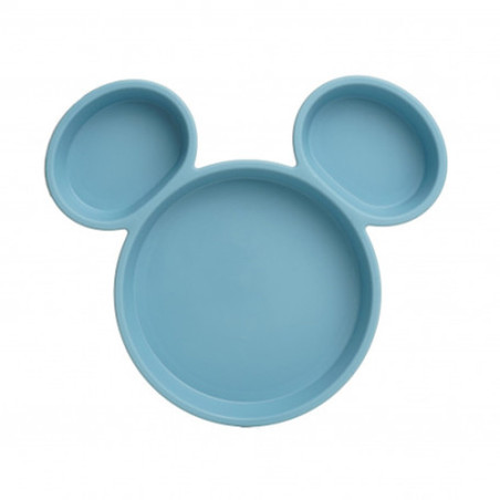 Assiette compartimentée Silhouette Tête de Mickey 23,5cm Bleu - DISNEY BABY - STO-13320
