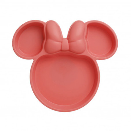 Assiette compartimentée Silhouette Tête de Minnie 23,5cm Rose - DISNEY BABY - STO-13321