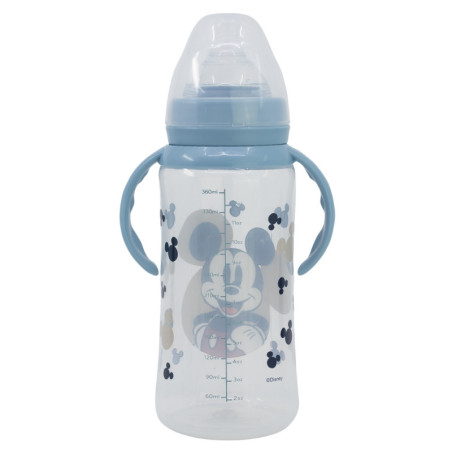 "Biberon Col Large avec poignées Tétine Silicone 3 Positions 360mL Mickey Mouse - DISNEY BABY - STO-10404  "