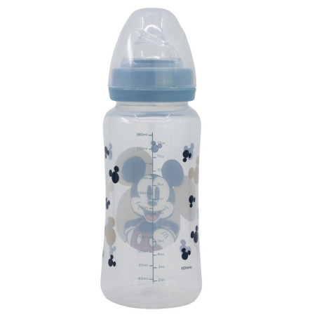 Biberon Col Large Tétine Silicone 3 Positions 360mL Mickey Mouse - DISNEY BABY - STO-10403
