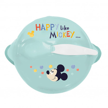 Bol Bébé avec Ventouse Couvercle et Cuillère Ovale Bleu - DISNEY BABY - STO-13031