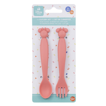 Set Couverts Bébé Cuillère et Fourchette Minnie Mouse Rose - DISNEY BABY - STO-13325