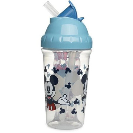 Tasse à paille Anti-Fuite Mickey Mouse 295mL Bleu - THERMOBABY - STO-10486