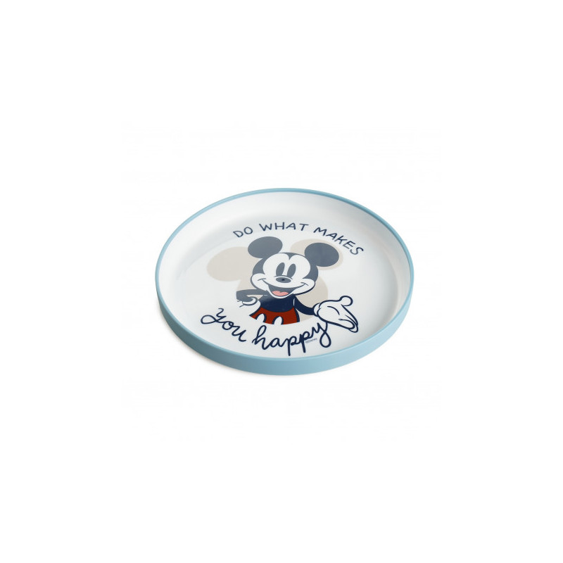 Assiette anti-dérapante Mickey Mouse Plastique 10 mois Bleu – THERMOBABY - STO-10493