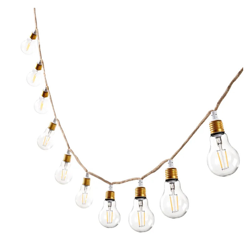 Guirlande extérieure 10ampoules LED blanc chaud intensité variable MINTA