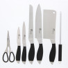 Bloc de couteaux et accessoires tournant 7 pièces Noir/Métal - PRADEL EXCELLENCE