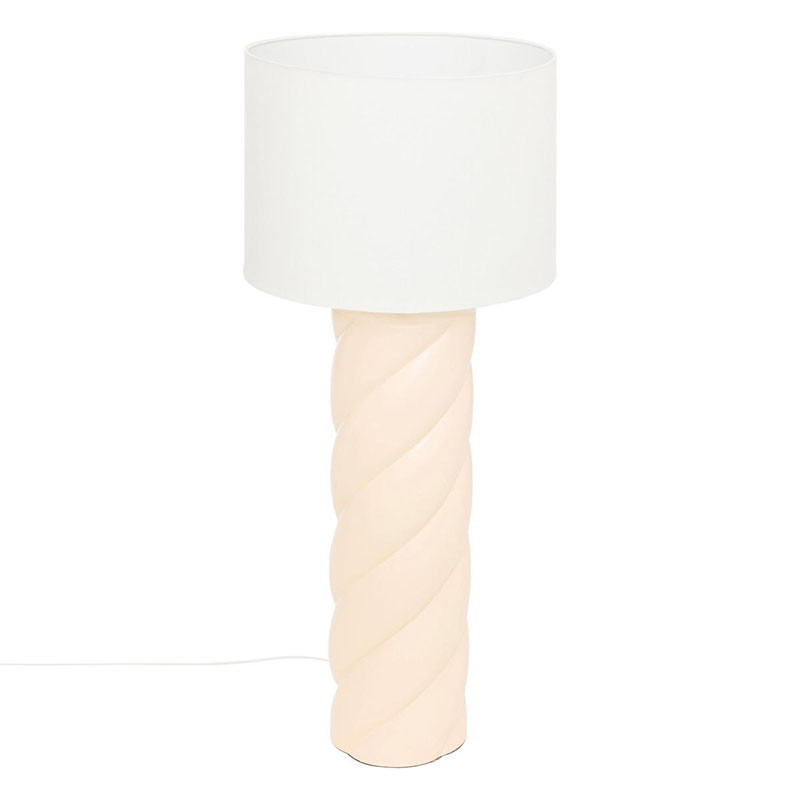 Lampadaire cylindre Noly en céramique H.102cm Beige - ATMOSPHERA