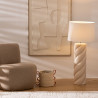 Lampadaire cylindre Noly en céramique H.102cm Beige - ATMOSPHERA