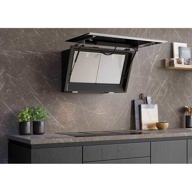 Hotte décorative murale inclinée avec finition en verre 90cm Noir - SIEMENS - LC91KLT60