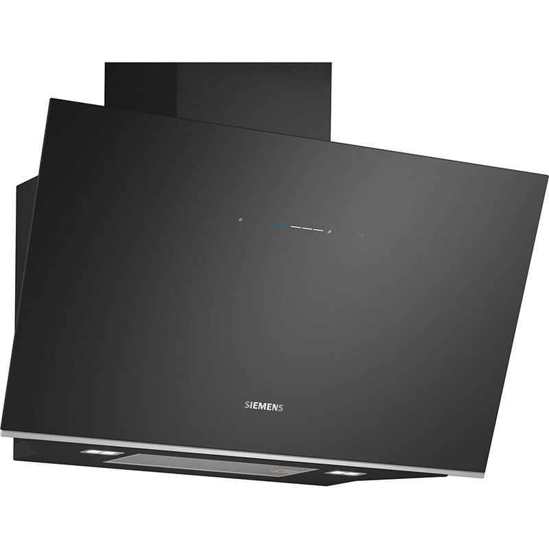 Hotte décorative murale inclinée avec finition en verre 90cm Noir - SIEMENS - LC91KLT60