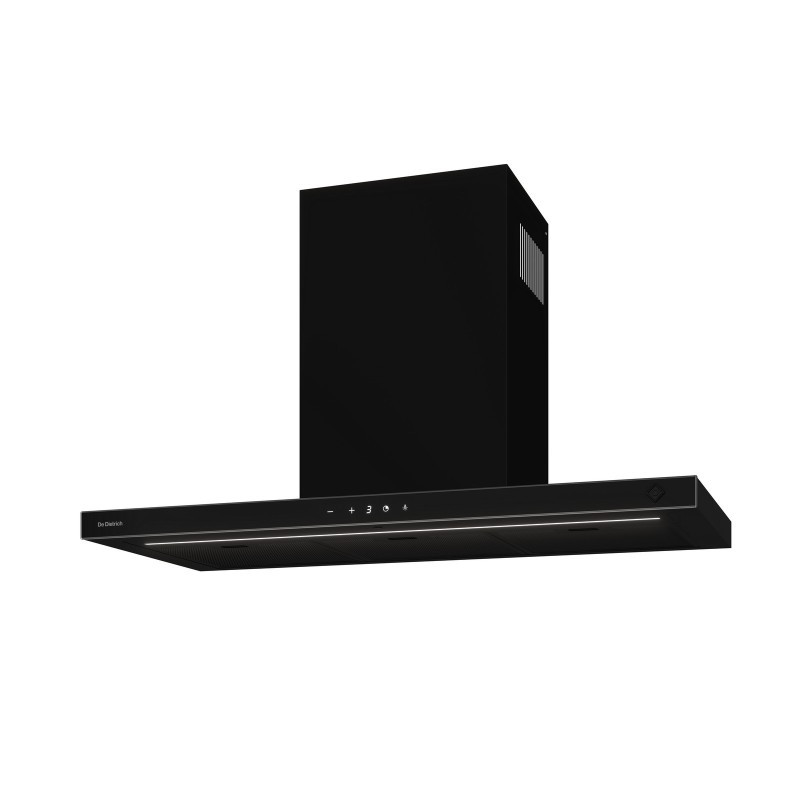 Hotte décorative murale en verre 90cm 735 m³/h Noir - DE DIETRICH - DHB49740B