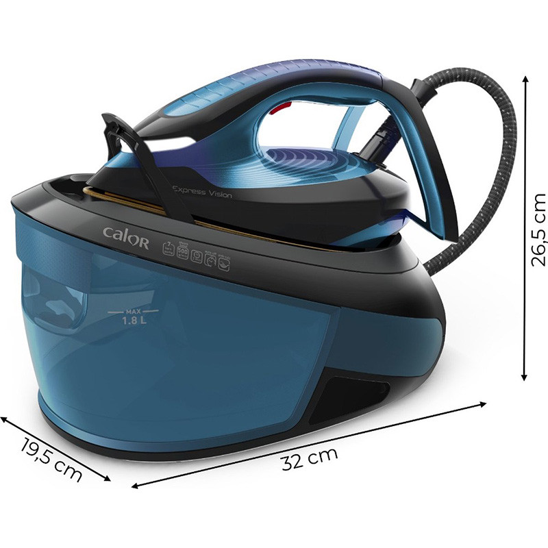 Centrale vapeur Express Vision 2800W Bleu boréal/Noir - CALOR - SV8151C0