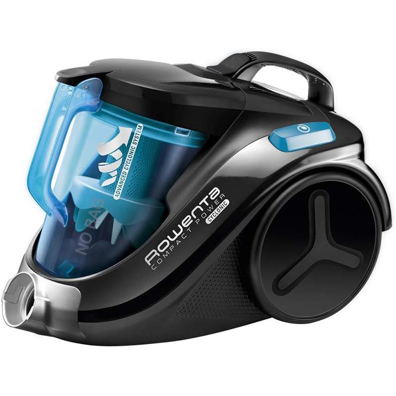 Aspirateur traîneau sans sac Compact Power Cyclonic 750W Noir/Bleu - ROWENTA - RO3725EA