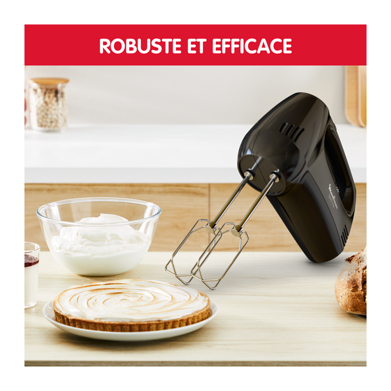 Batteur électrique Quick Mix 300W Noir - MOULINEX - HM31W810