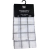 Lot de 2 torchons en coton Essential 50x70cm Blanc/Gris - TODAY