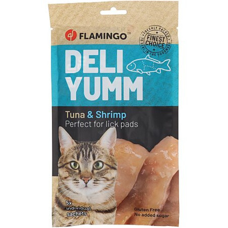 Snack pâte à lécher thon et crevettes 70g Deli Yumm x5 - FLAMINGO