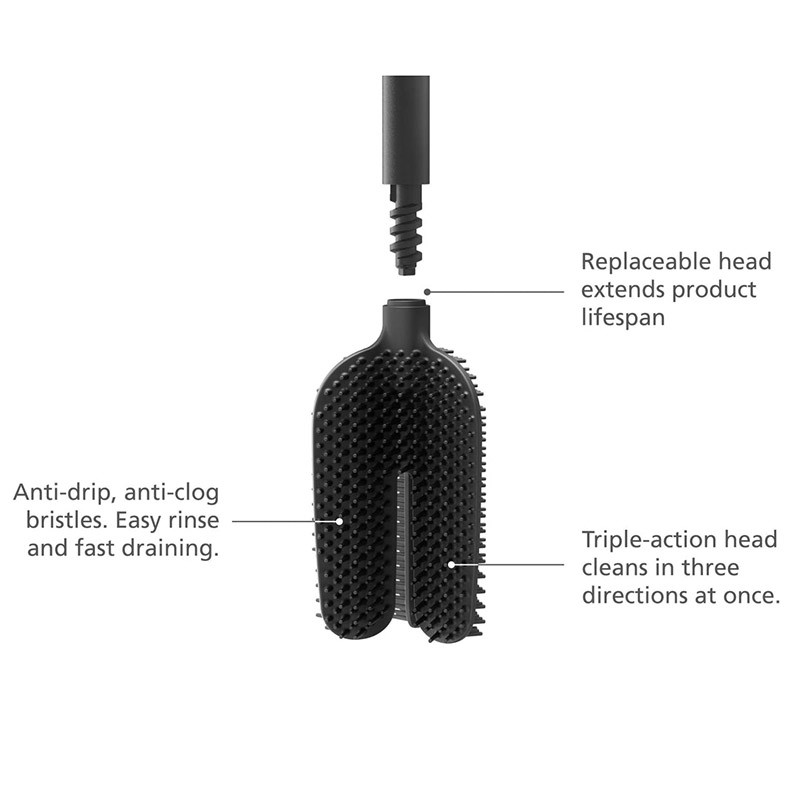 Brosse WC Flex 360 Noir mat - JOSEPH JOSEPH