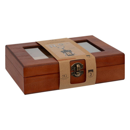 Coffret de sommelier Cave en métal/zinc et bois 3 pièces Marron - SECRET DE GOURMET