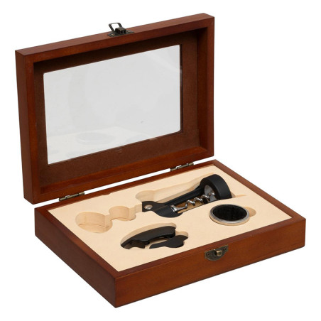 Coffret de sommelier Cave en métal/zinc et bois 3 pièces Marron - SECRET DE GOURMET