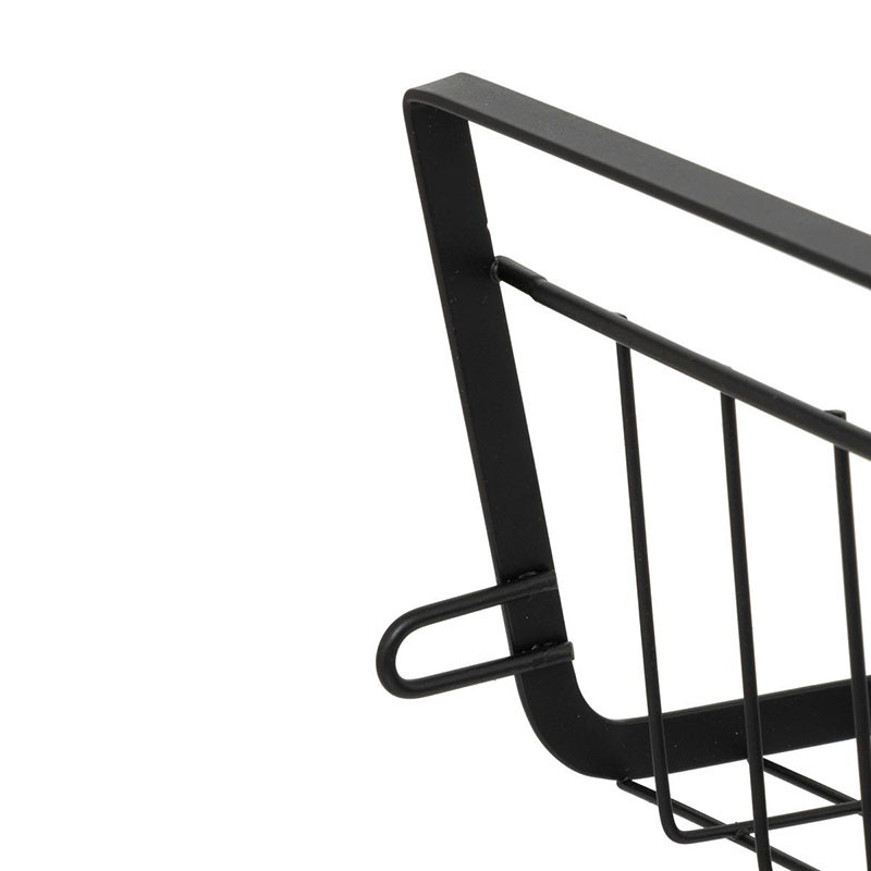 Panier Rangement Suspendu Acier/PVC 31,5x31x12cm Noir - 5FIVE