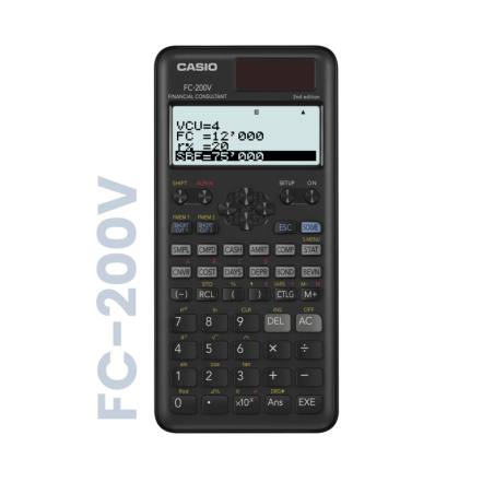 Calculatrice financière FC-200V 4 lignes Noir - CASIO - CAFC200V