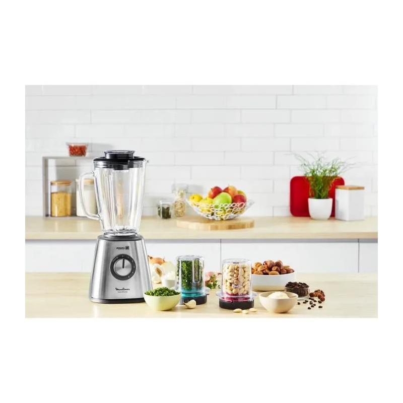 Blender Blendforce base métal 1,75L Inox - MOULINEX - LM439D10