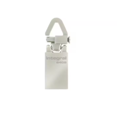 Clé USB Tag 64Go USB 2.0 métal avec mousqueton Argent - INTEGRAL MEMORY