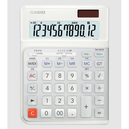 Calculatrice de bureau DE-12E 12 chiffres Blanc - CASIO - CADE12EWEWAEP