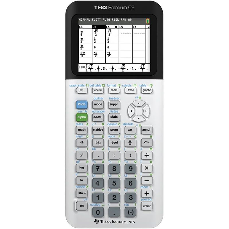 Calculatrice graphique TI-83 Premium CE Pack Blanc - TEXAS INSTRUMENTS - TI83PREMPACK