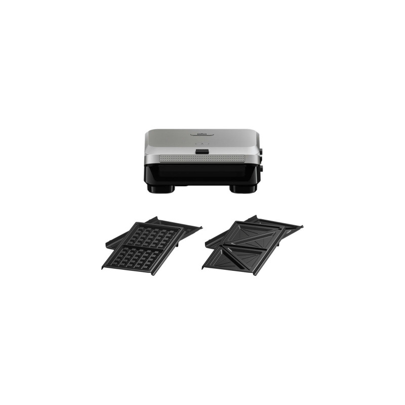 Appareil multifonction sandwich-gaufre SnackMaker 5 800W Gris noir/Argenté - BRAUN - SM5005SILVBK