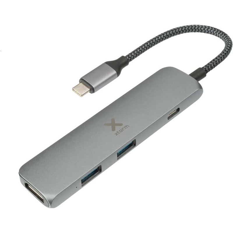 Hub Worx USB-C 4en1 câble tressé Gris - XTORM - XTOXWH03