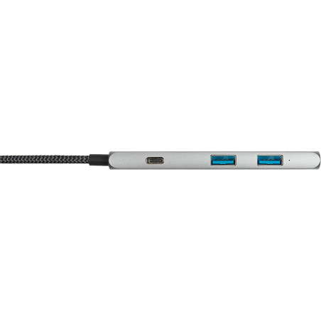 Hub Worx USB-C 4en1 câble tressé Gris - XTORM - XTOXWH03