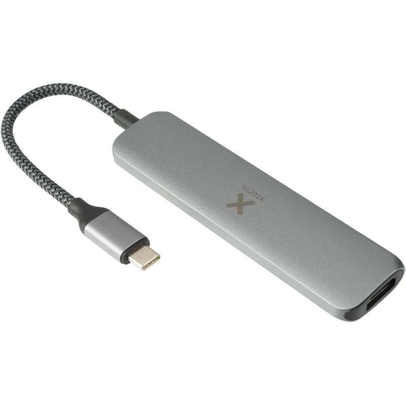 Hub Worx USB-C 4en1 câble tressé Gris - XTORM - XTOXWH03