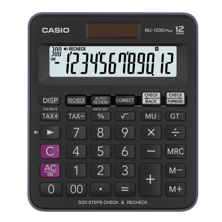 Calculatrice de bureau MJ-120D Plus 12 chiffres Noir - CASIO - CAMJ120DPLUSWEP