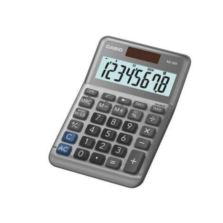 Calculatrice de bureau MS80F 8 chiffres Gris - CASIO - CAMS80FWAEP