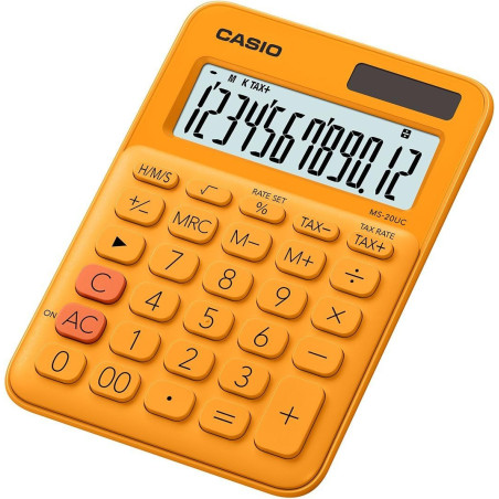 Calculatrice de bureau MS-20UC 12 chiffres Orange - CASIO - CAMS20UCRGWEC