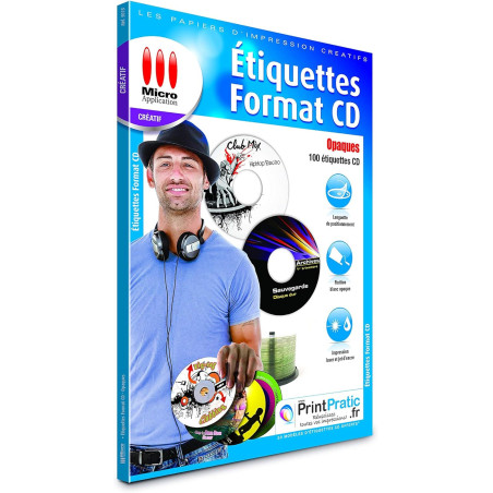 Étiquettes Autocollantes CD Blanc – MICRO APPLICATION – 5015