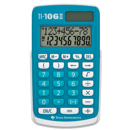Calculatrice 4 opérations TI-106 II 2 lignes Bleu - TEXAS INSTRUMENTS - TI106II