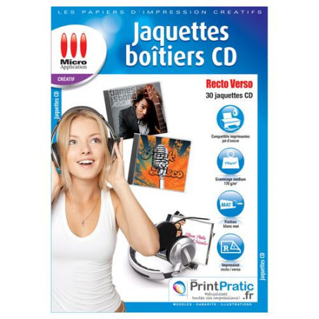 Papier jaquettes boîtier CD 160g/m² Recto Verso Blanc - MICRO APPLICATION - 5014