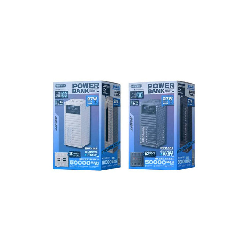 Powerbank Container Series à chargement rapide 50000mAh PD27W + QC22.5W Gris - REMAX - REMRPP-161GR