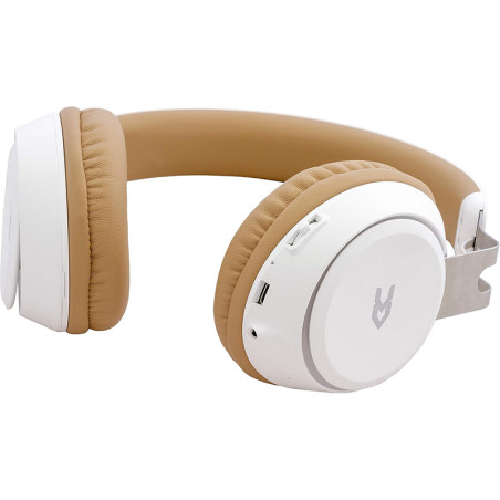 Casque audio sans fil Bluetooth Assistant vocal MicroSD Blanc - AVENZO - AVHP2001W