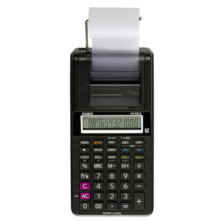 Calculatrice imprimante 12 chiffres Noir - CASIO - CAHR8TEC
