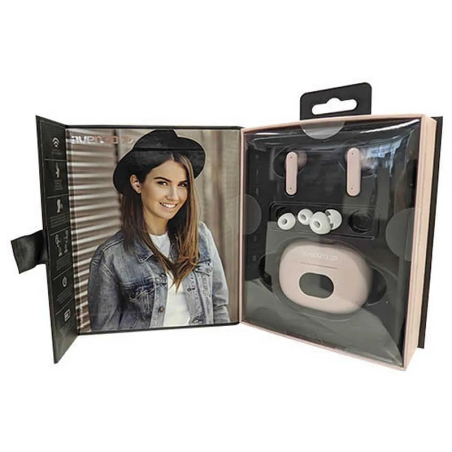 Écouteurs Bluetooth sans fil avec batterie externe Rose - AVENZO - AV-TW5010P
